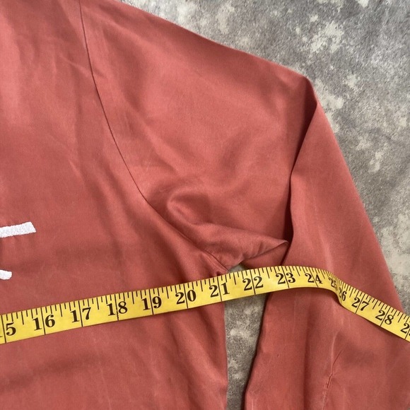 Parory Dress Womens Size 14 Button Front Collared Embroidered‎ Long Sleeve Pink - Picture 4 of 14